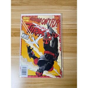 Night Thrasher #12‎ Marvel Comic Book Guess Who Can't Fly 1993 Saltares Art